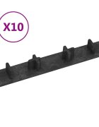 vidaXL Koncové krytky 10 ks černé plast