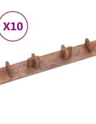 vidaXL Koncové krytky 10 ks hnědé plast