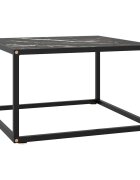 vidaXL Konferenční stolek černý s černým mramorovým sklem 60x60x35 cm