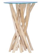 vidaXL Konferenční stolek skleněná deska 35 x 35 x 50 cm masivní teak