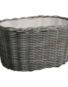vidaXL Koš na dřevo s držadly 59 x 42 x 28 cm šedá vrba