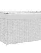 vidaXL Koš na prádlo s víkem bílý 555 x 35 x 34 cm polyratan