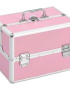 vidaXL Kosmetický kufřík 22 x 30 x 21 cm růžový hliník