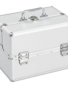 vidaXL Kosmetický kufřík 22 x 30 x 21 cm stříbrný hliník