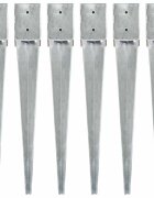 vidaXL Kotvící hroty 6 ks stříbrné 10 x 10 x 76 cm pozinkovaná ocel