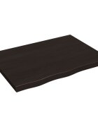 vidaXL Koupelnová deska tmavě hnědá 80x60x(2-4) cm ošetřený masiv