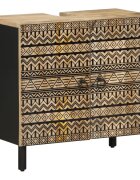 vidaXL Koupelnová skříňka pod umyvadlo černá 62 x 33 x 58 cm mangovník