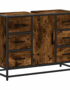 vidaXL Koupelnová skříňka pod umyvadlo kouřový dub 80x33x60cm kompozit
