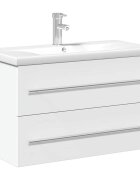 vidaXL Koupelnová skříňka se zápustným umyvadlem bílá