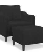 vidaXL Křeslo s podnožkou černé 60 cm textil