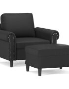 vidaXL Křeslo s podnožkou černé 60 cm umělá kůže