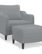 vidaXL Křeslo s podnožkou světle šedé 60 cm textil