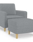 vidaXL Křeslo s podnožkou světle šedé 60 cm textil