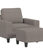 vidaXL Křeslo s podnožkou taupe 60 cm textil