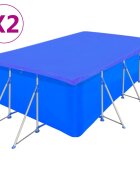 vidaXL Krycí plachty na bazén 2 ks PE obdélníkové 90 g/m² 394 x 207 cm
