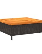 vidaXL Kryt na stojan slunečníku černý 70x70x25 cm polyratan a akácie