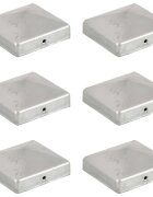 vidaXL Krytky na plotové sloupky stříška 6 ks pozinkovaný kov 81x81 mm