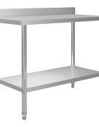 vidaXL Kuchyňský pracovní stůl přístěnný 120x60x93 cm nerezová ocel