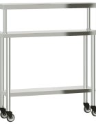 vidaXL Kuchyňský pracovní stůl s horní policí 110 x 30 x 120 cm nerez