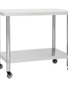 vidaXL Kuchyňský pracovní stůl s kolečky 100x30x85 cm nerezová ocel