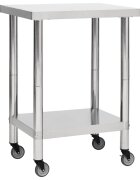 vidaXL Kuchyňský pracovní stůl s kolečky 60 x 30 x 85 cm nerezová ocel