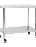 vidaXL Kuchyňský pracovní stůl s kolečky 80 x 60 x 85 cm nerezová ocel