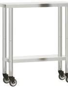 vidaXL Kuchyňský pracovní stůl s kolečky 825x30x85 cm nerezová ocel