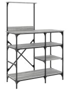 vidaXL Kuchyňský regál šedý sonoma 90x40x132 cm kompozitní dřevo a kov