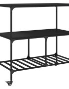vidaXL Kuchyňský vozík černý 100x50x95 cm kompozitní dřevo