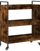 vidaXL Kuchyňský vozík kouřový dub 70 x 30 x 82 cm kompozitní dřevo