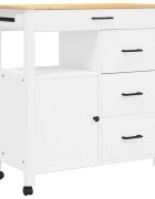 vidaXL Kuchyňský vozík MONZA 84 x 40 x 885 cm bílý masivní borové dřevo