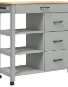 vidaXL Kuchyňský vozík MONZA 84 x 40 x 885 cm šedý masivní borové dřevo