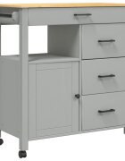 vidaXL Kuchyňský vozík MONZA 84 x 40 x 885 cm šedý masivní borové dřevo