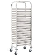vidaXL Kuchyňský vozík na 16 podnosů 38 x 55 x 163 cm nerezová ocel