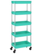 vidaXL Kuchyňský vozík s 5 patry tyrkysový 42x29x128 cm železo a ABS