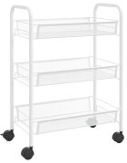 vidaXL Kuchyňský vozík se 3 patry bílý 46 x 26 x 64 cm železo