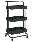 vidaXL Kuchyňský vozík se 3 patry černý 42x35x85 cm železo a ABS