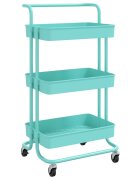 vidaXL Kuchyňský vozík se 3 patry tyrkysový 42x35x85 cm železo a ABS