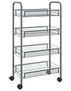 vidaXL Kuchyňský vozík se 4 patry šedý 46 x 26 x 85 cm železo