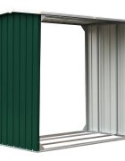 vidaXL Kůlna na dříví pozinkovaná ocel 172 x 91 x 154 cm zelená