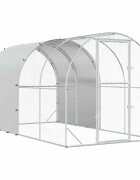 vidaXL Kuřecí kurník Stříbrná 400 x 200 x 200 cm Pozinkovaná ocel