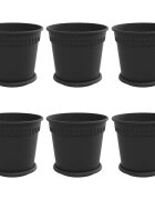 vidaXL Květináče 6 ks Černá Plast