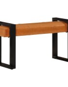 vidaXL Lavice černá a hnědá 110 cm pravá kozí kůže