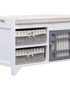 vidaXL Lavice do předsíně bílá 70 x 335 x 45 cm dřevo pavlovnie