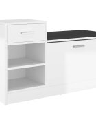 vidaXL Lavice s botníkem bílá vysoký lesk 945x31x57 cm kompozit