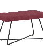 vidaXL Lavice s knoflíkovým prošíváním Víno Červené 80 x 40 x 46 cm