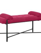 vidaXL Lavice s knoflíky a polštáři Víno Červené 110 x 40 x 46 cm