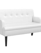 vidaXL Lavice s opěradlem bílá 112 x 655 x 75 cm umělá kůže