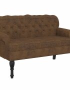 vidaXL Lavice s opěradlem hnědá 1195x645x75 cm umělá semišová kůže