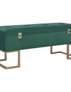 vidaXL Lavice s úložným prostorem 105 cm zelená samet